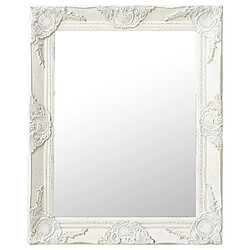 vidaXL Miroir mural style baroque 50x60 cm Blanc