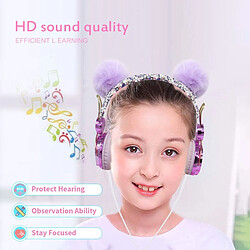 GUPBOO Dessin animé drôle casque pour enfants casque filaire coloré pour filles casque de musique stéréo pour téléphone noël pour enfants