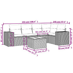 Avis vidaXL Salon de jardin avec coussins 6 pcs beige résine tressée