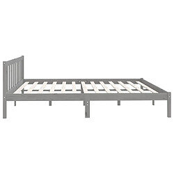 Maison Chic Lit adulte - Lit simple Cadre de lit,Structure du lit Contemporain Gris Bois de pin massif 200x200 cm -MN87662 pas cher