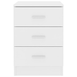 Maison Chic Lot de 2 Tables de chevet - Tables de Nuit Blanc 38x35x56 cm Bois d'ingénierie pas cher