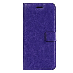 Wewoo Housse Étui Violet pour cartes et porte-monnaie cadre photo Huawei Honor 9 Crazy Horse Texture horizontale Flip en cuir avec titulaire fentes