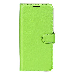 Coque en TPU + PU anti-rayures, texture litchi avec support vert pour votre Samsung Galaxy A03 Core