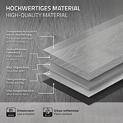 ML-Design Revêtement de sol PVC à clic planches en vinyle gris chêne 6.16 m² 4,2 mm 28 lames pas cher