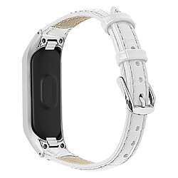 Bracelet en PU crocodile avec cadre blanc pour votre Samsung Galaxy Fit-e/SM-R375