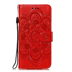 Wewoo Coque Etui à rabat en cuir Mandala avec motif gaufrage pour iPhone 11 Pro support et logements cartes portefeuille et cadre photo et lanière Rouge