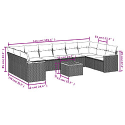 Avis Maison Chic Salon de jardin 11 pcs avec coussins | Ensemble de Table et chaises | Mobilier d'Extérieur noir résine tressée -GKD57304