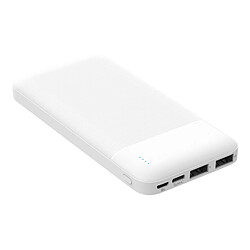 Platinet Batterie de Secours Blanche 10 000mAh [ Travel Power Bank Externe ] Sortie 2 Ports USB-A