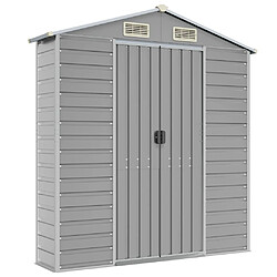 Helloshop26 Abri de jardin cabane cabanon maison de stockage remise extérieur hangar outils robuste clair 191 x 980 x 198 cm acier galvanisé gris 02_0022251 pas cher