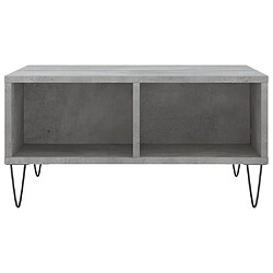 Avis vidaXL Table basse gris béton 60x60x30 cm bois d'ingénierie