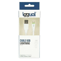 Câble Lightning iggual IGG316955 1 m Blanc