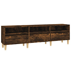 Maison Chic Meuble TV scandinave - Banc TV pour salon chêne fumé 150x30x44,5 cm bois d'ingénierie -MN48851