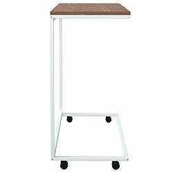 Acheter Maison Chic Table d'appoint | Table Basse avec roues Blanc 55x35x70 cm Bois d'ingénierie -GKD76609