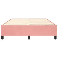 Acheter vidaXL Cadre de lit sans matelas rose 140x200 cm velours