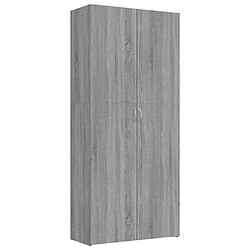 Maison Chic Armoire à Chaussures,Meuble de Rangement à Chaussures Sonoma gris 80x35,5x180 cm Bois ingénierie -MN20274