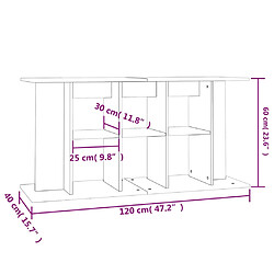 vidaXL Support pour aquarium blanc 120x40x60 cm bois d'ingénierie pas cher