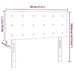 vidaXL Tête de lit à LED Noir 80x5x78/88 cm Velours pas cher