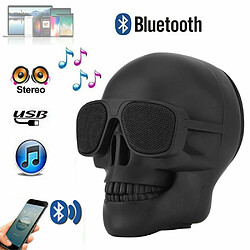 Universal Haut-parleur Bluetooth sans fil Haut-parleur de crâne portable mini stéréo Sound HD Bass Speakers5w Audio Musique Lecteur Prise en charge de la carte TF | Haut-parleurs portatifs (Noir)