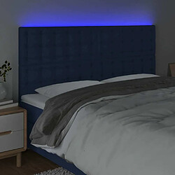 Avis Maison Chic Tête de lit scandinave à LED,meuble de chambre Bleu 160x5x118/128 cm Tissu -MN27907