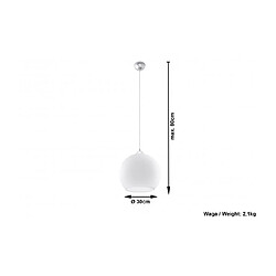 Luminaire Center Suspension BALL verre/acier blanc/chrome 1 ampoule pas cher