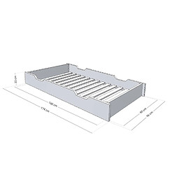 Avis Youdoit Tiroir de lit 90 x 180 avec sommier BUDDY - bleu clair