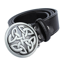 Avis celtic knot ceintures pu ceinture en cuir ronde celtique boucle pour cowboy jeans noir