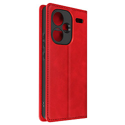 Avizar Étui pour Redmi Note 13 Pro Plus Portefeuille Support Vidéo Soft Cover Rouge