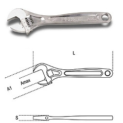 BETA Clé à molette ouverture graduée chromée 111 (380 ___ 45 ___ 97 ___ 20,0)
