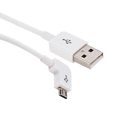 Wewoo Câble blanc pour Samsung Galaxy S6 / S5 / SIV / SIII, Tab / Tab 2 / Tab 3 / Tab 4, Note 5 / Note 4 / Note 10.1, HTC, Nokia, Sony, Longueur: 20cm Elbow Micro USB vers USB 2.0 Données / Chargeur