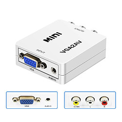 Universal Adaptateur VGA à AV RCA Mini 1080p Convertisseur avec audio VGA2AV CVBS + HDTV PC PS4 PS4 PS3 | Mini VGA | VGA à VGA à AV RCA