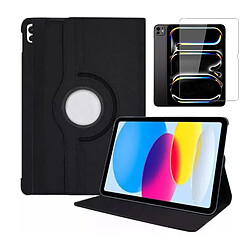 Kit De Couverture De Protection Anti-Impact À Rotation 360 + Film En Verre Trempé À Couverture Complète 5D Phonecare Compatible avec Apple Apple iPad Pro 11 (2024) - Noir