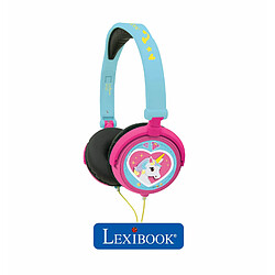 Lexibook Casque stéréo filaire pliable Licorne avec limitation de volume d'écoute