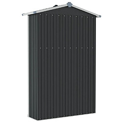 Helloshop26 Abri de jardin cabane cabanon maison de stockage remise extérieur hangar outils robuste 116 x 45 x 175 cm acier galvanisé anthracite 02_0022179 pas cher