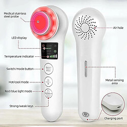 Chrono Dispositif de beauté ultrasonique, dispositif multifonctionnel de beauté faciale, Appareil de massage de mésothérapie de machine de beauté de LED(Blanc)