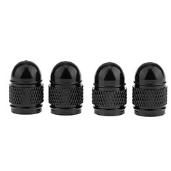 4x Bouchon de Valve de Pneu - Bouchon de Protection en Aluminium pour Valve de Pneu - Voiture Vélo Moto - Noir