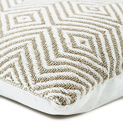 Avis Thedecofactory ESCAPADE - Coussin ethnique motif ikat blanc et beige 60x40