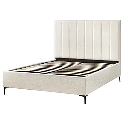 Acheter Beliani Lit double 160 x 200 cm avec rangement en bouclé blanc cassé SEZANNE