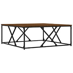 vidaXL Table basse chêne marron 100x100x40 cm bois d'ingénierie