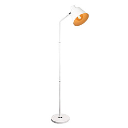 NETTLIFE Lampe sur pied pour salon, lampe debout vintage - 166 cm, design rétro, lampe sur pied blanche en métal avec douille E27, maximum 40 W