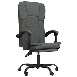 vidaXL Fauteuil inclinable de bureau Gris foncé Tissu