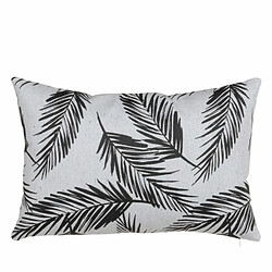 BigBuy Home Coussin Polyester Coton Blanc Noir Volets 45 x 30 cm