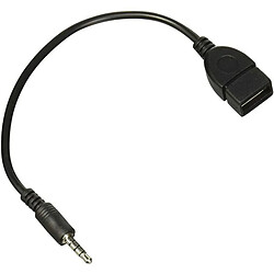 Câble Adaptateur Jack 3.5mm Stéréo Audio Prise Mâle Vers USB 2.0 Femelle - Couleur Noir - Visiodirect -