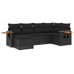 Maison Chic Salon de jardin 6 pcs avec coussins | Ensemble de Table et chaises | Mobilier d'Extérieur noir résine tressée -GKD10438