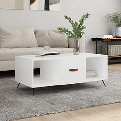 vidaXL Table basse blanc 102x50x40 cm bois d'ingénierie