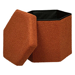 Atmosphera, Createur D'Interieur Pouf pliant héxagonal en bouclette - Ambre