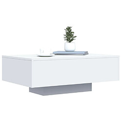 Maison Chic Table basse pour salon | Table à café avec lumières LED blanc 85x55x31 cm -GKD44349 pas cher