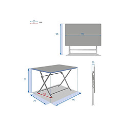 Acheter Table de jardin rectangle Greensboro 110 x 70 cm Groseille - Hespéride