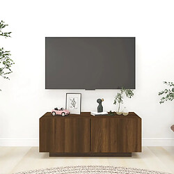 Maison Chic Meuble TV scandinave - Banc TV pour salon Chêne marron 100x35x40 cm Bois d'ingénierie -MN18296