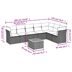 Acheter vidaXL Salon de jardin 8 pcs avec coussins gris résine tressée