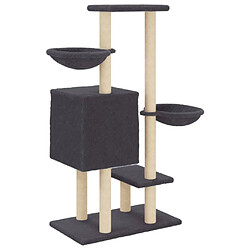 Avis Helloshop26 Arbre à chat meuble tour grimper jouet grattage grattoir escalade plateforme avec griffoirs en sisal foncé 117 cm gris 02_0022647